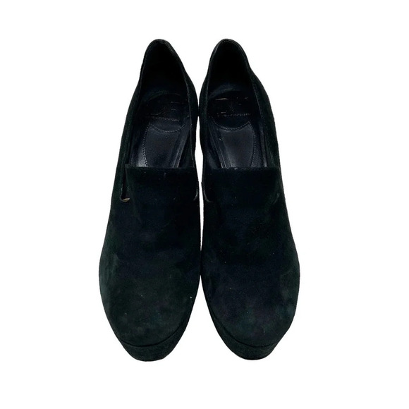 Diane von Furstenberg Felicity Black Suede Loafer Heels Size 7.5 - Picture 2 of 9